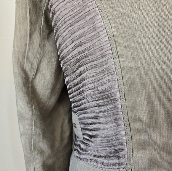 Teenflo Linen Taupe Waist Length Jacket. Size 10 - Picture 7 of 12